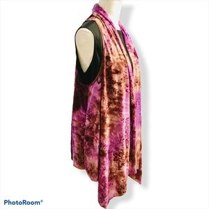 Sami Jo Purple Bohemian Floral Vest Kimono